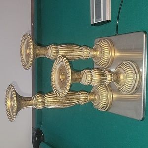 Set 3 gold candlesticks